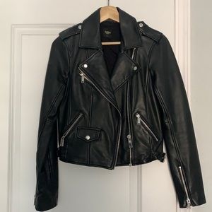 Oasis Black Leather Biker Jacket